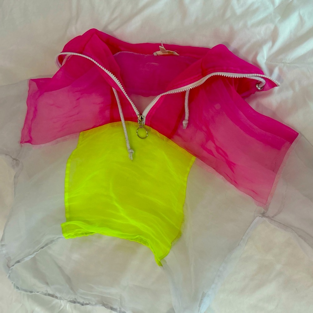 Retro neon shear jacket